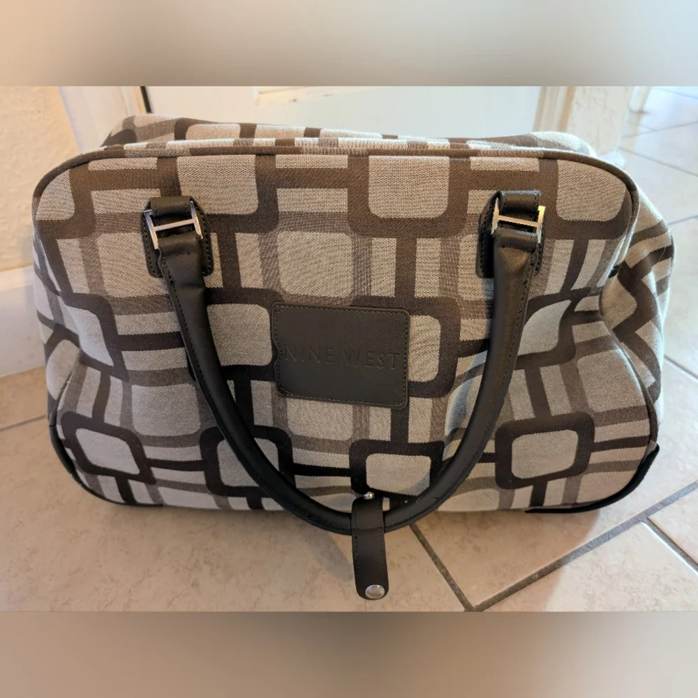 Nine West Neutral Patterned Weekender Rolling Bag - Picture 1 of 16